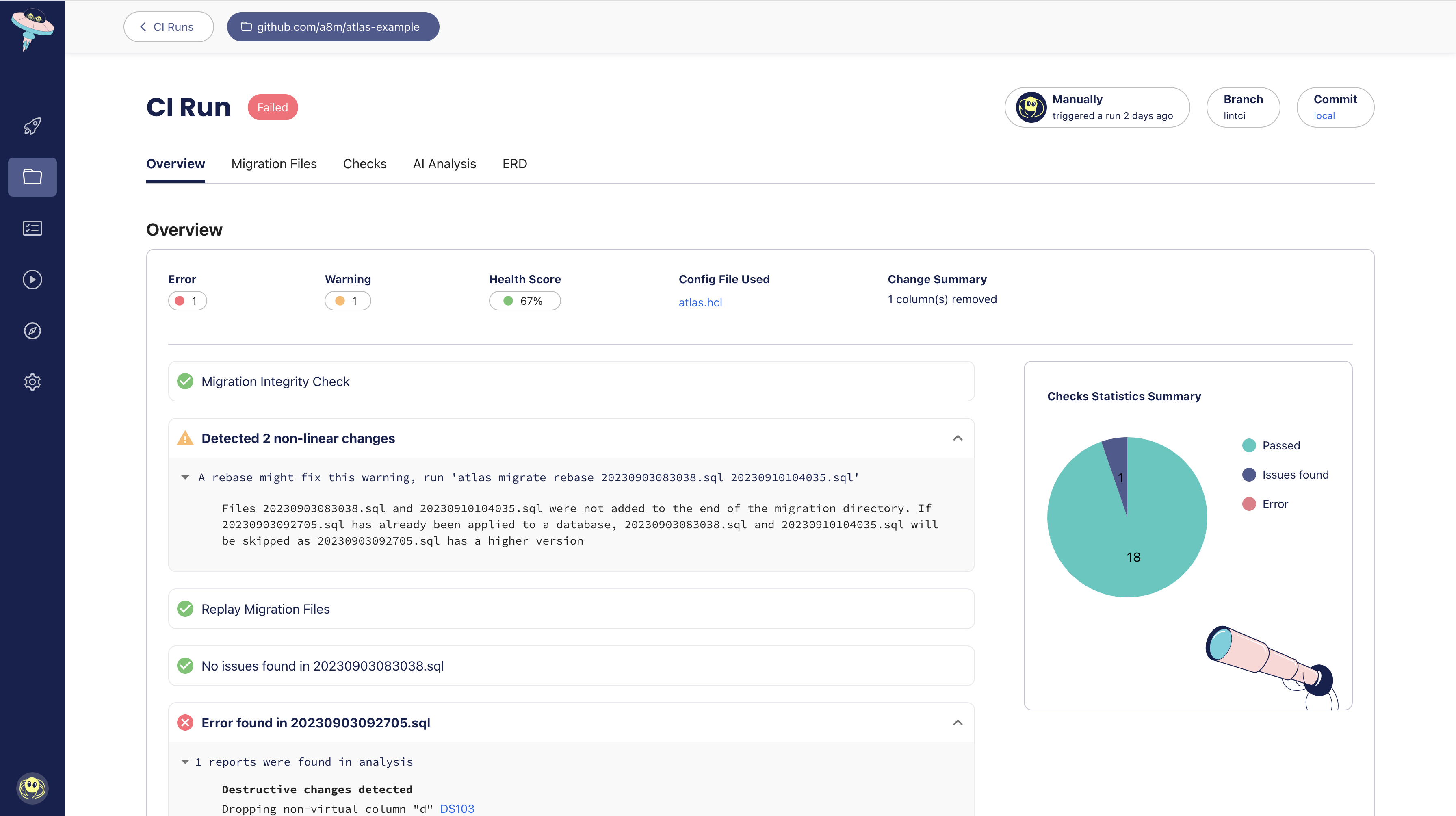 CI for schema changes