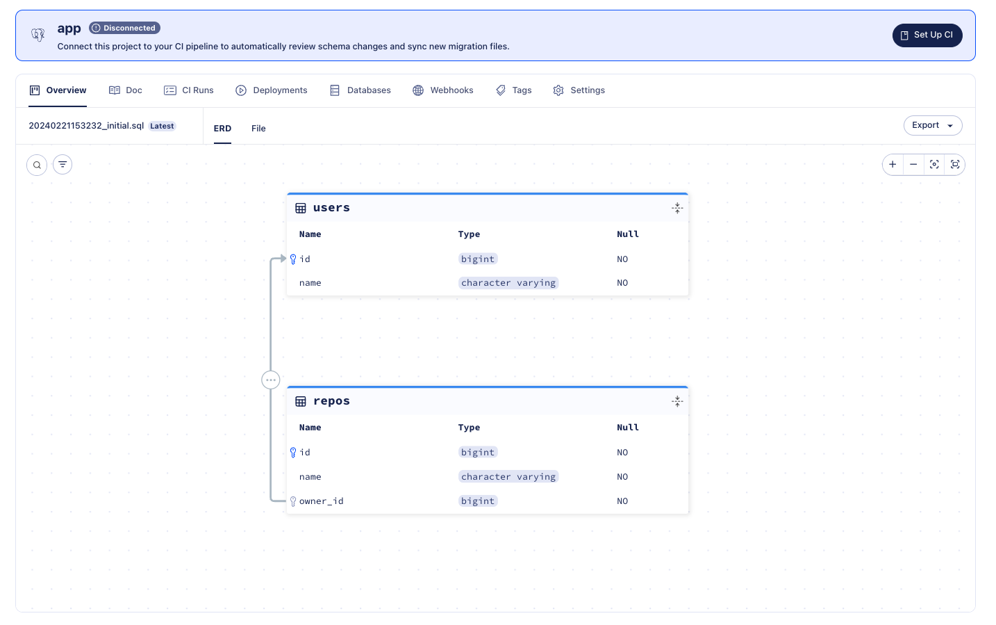 postgres migrate push